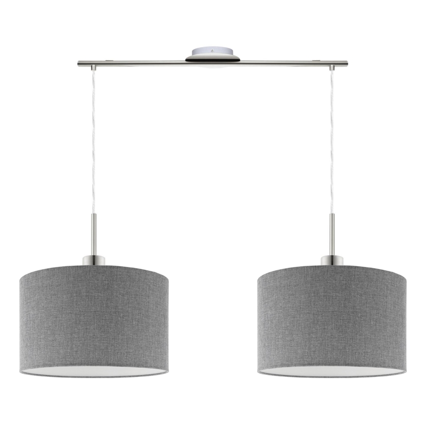 Eglo - LED Lestenec na vrvici TUNJA 2xE27/60W/230V siva