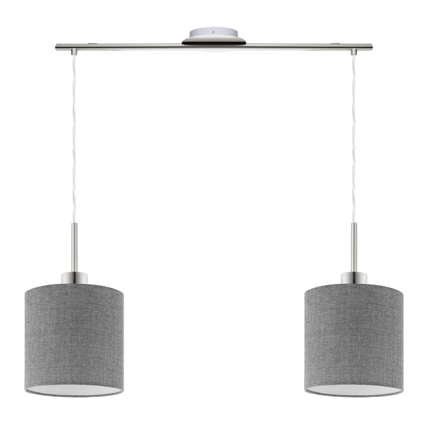 Eglo - LED Lestenec na vrvici TUNJA 2xE27/60W/230V siva