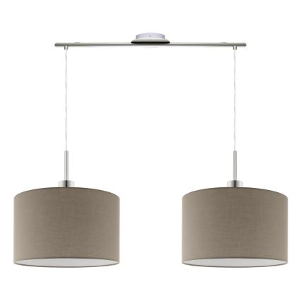 Eglo - LED Lestenec na vrvici TUNJA 2xE27/60W/230V taupe