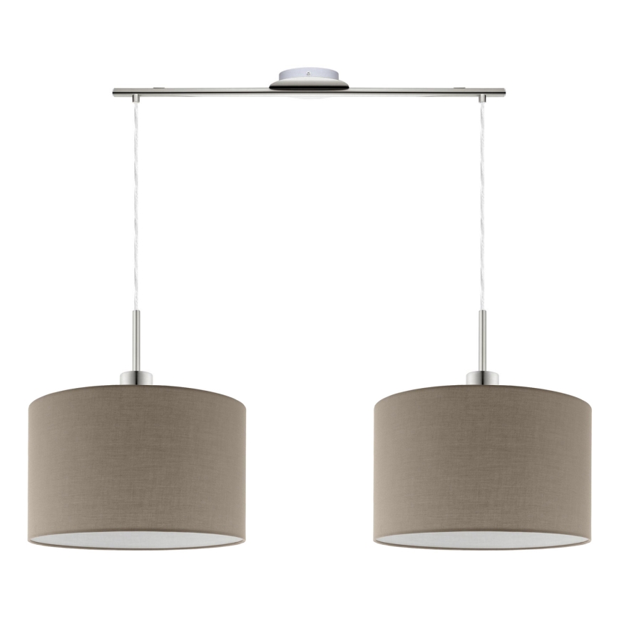 Eglo - LED Lestenec na vrvici TUNJA 2xE27/60W/230V taupe