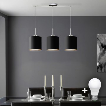 Eglo - LED  Lestenec na vrvici TUNJA 3xE27/60W/230V črna