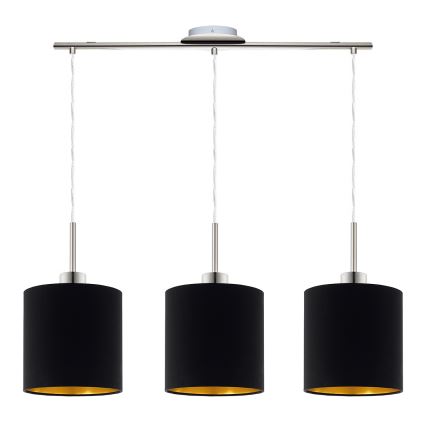 Eglo - LED  Lestenec na vrvici TUNJA 3xE27/60W/230V črna