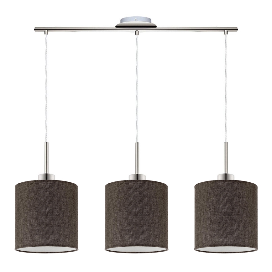 Eglo - LED  Lestenec na vrvici TUNJA 3xE27/60W/230V rjava
