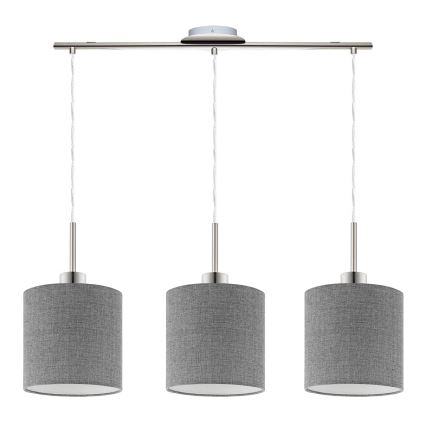 Eglo - LED Lestenec na vrvici TUNJA 3xE27/60W/230V siva