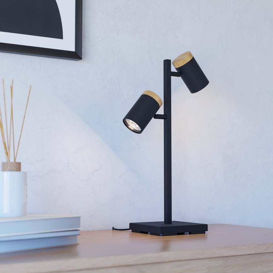 Eglo - LED Namizna svetilka 2xGU10/4,5W/230V 3000K črna/rjava