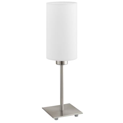 Eglo - LED Namizna svetilka TUNJA 1xE27/60W/230V 26,5 cm mat krom/bela
