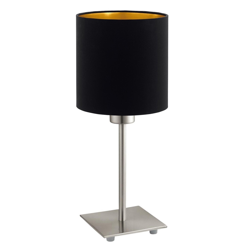Eglo - LED Namizna svetilka TUNJA 1xE27/60W/230V 26,5 cm mat krom/črna
