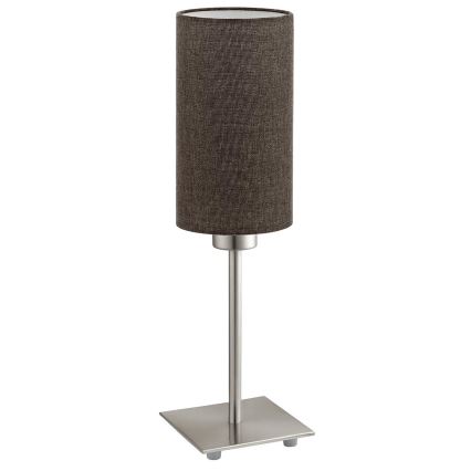 Eglo - LED Namizna svetilka TUNJA 1xE27/60W/230V 26,5 cm mat krom/rjava
