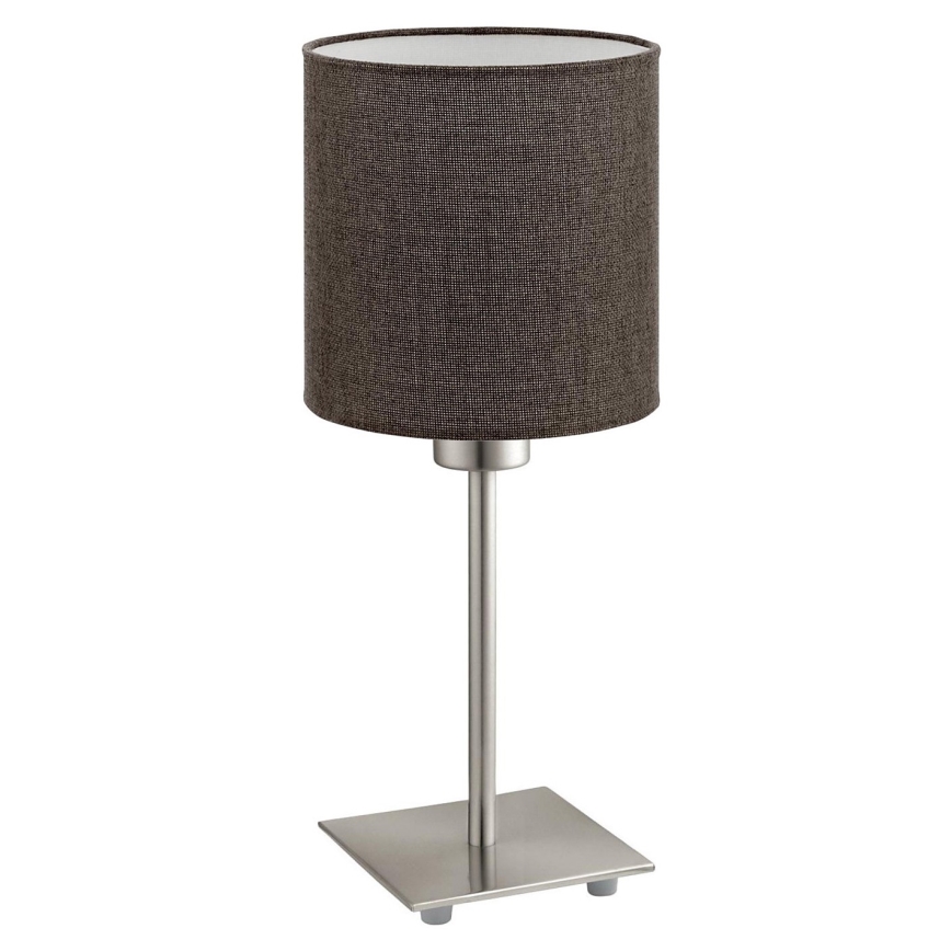 Eglo - LED Namizna svetilka TUNJA 1xE27/60W/230V 26,5 cm mat krom/rjava