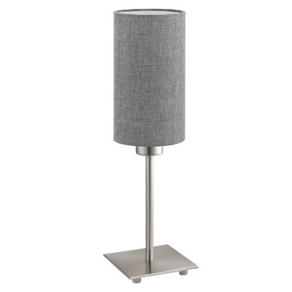 Eglo - LED Namizna svetilka TUNJA 1xE27/60W/230V 26,5 cm mat krom/siva