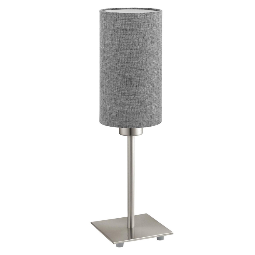 Eglo - LED Namizna svetilka TUNJA 1xE27/60W/230V 26,5 cm mat krom/siva