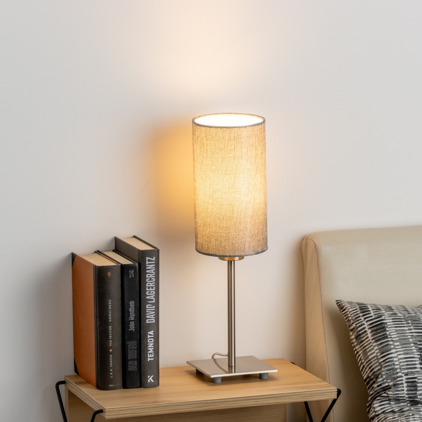 Eglo - LED Namizna svetilka TUNJA 1xE27/60W/230V 26,5 cm mat krom/siva
