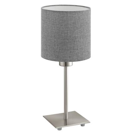 Eglo - LED Namizna svetilka TUNJA 1xE27/60W/230V 26,5 cm mat krom/siva