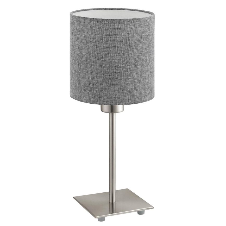 Eglo - LED Namizna svetilka TUNJA 1xE27/60W/230V 26,5 cm mat krom/siva