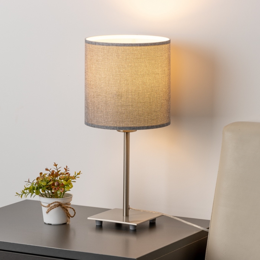 Eglo - LED Namizna svetilka TUNJA 1xE27/60W/230V 26,5 cm mat krom/siva