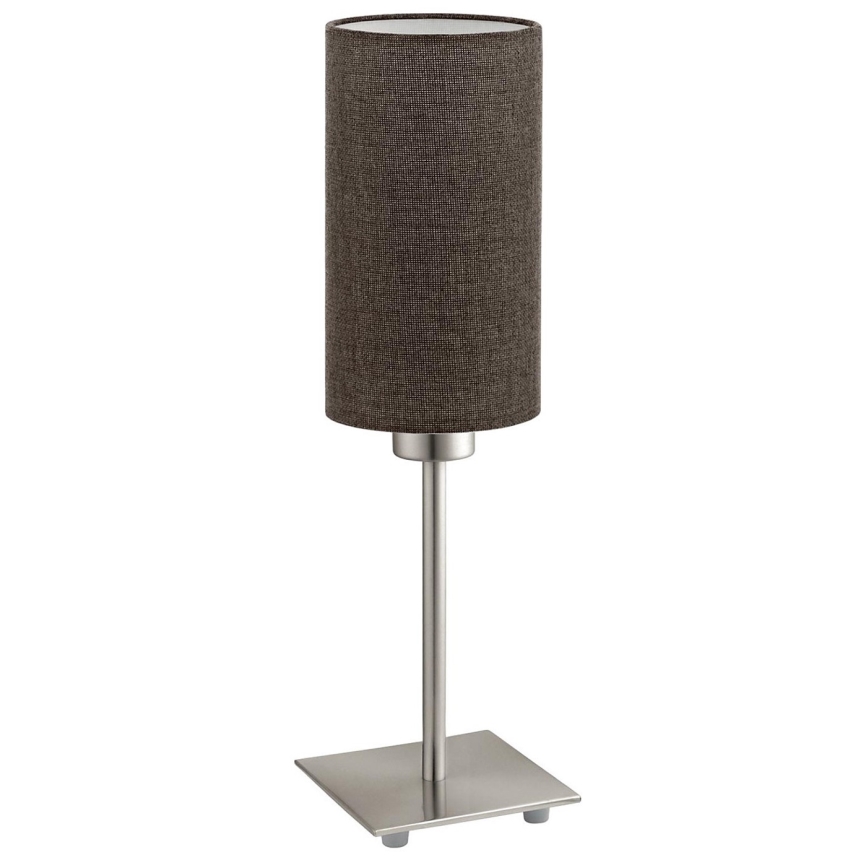 Eglo - LED namizna svetilka TUNJA 1xE27/60W/230V 26,5 cm matni krom/rjava