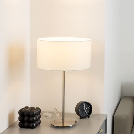 Eglo - LED  Namizna svetilka TUNJA 1xE27/60W/230V 38,5 cm mat krom/bela