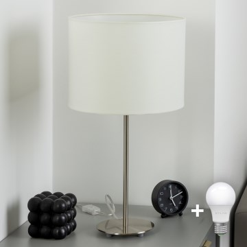 Eglo - LED  Namizna svetilka TUNJA 1xE27/60W/230V 38,5 cm mat krom/bela