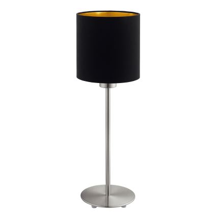 Eglo - LED Namizna svetilka TUNJA 1xE27/60W/230V 38,5 cm mat krom/črna