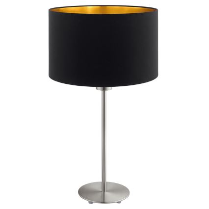 Eglo - LED  Namizna svetilka TUNJA 1xE27/60W/230V 38,5 cm mat krom/črna
