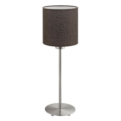 Eglo - LED  Namizna svetilka TUNJA 1xE27/60W/230V 38,5 cm mat krom/rjava