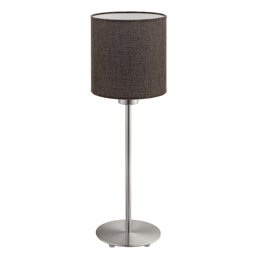 Eglo - LED  Namizna svetilka TUNJA 1xE27/60W/230V 38,5 cm mat krom/rjava