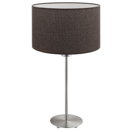 Eglo - LED  Namizna svetilka TUNJA 1xE27/60W/230V 38,5 cm mat krom/rjava