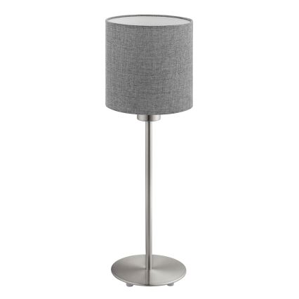 Eglo - LED Namizna svetilka TUNJA 1xE27/60W/230V 38,5 cm mat krom/siva