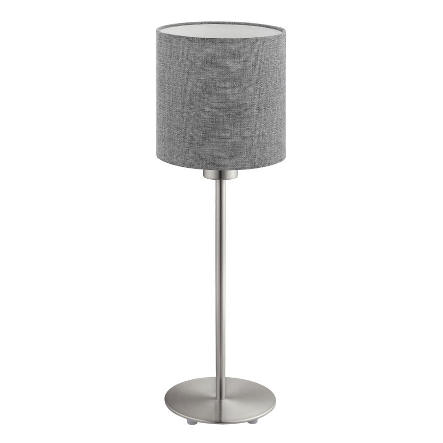 Eglo - LED Namizna svetilka TUNJA 1xE27/60W/230V 38,5 cm mat krom/siva