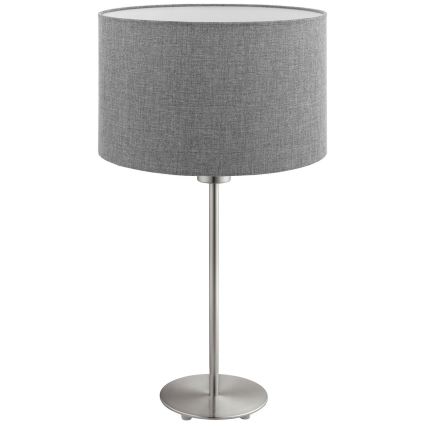Eglo - LED  Namizna svetilka TUNJA 1xE27/60W/230V 38,5 cm mat krom/siva