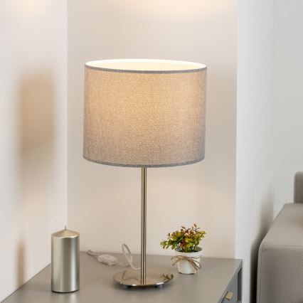 Eglo - LED  Namizna svetilka TUNJA 1xE27/60W/230V 38,5 cm mat krom/siva