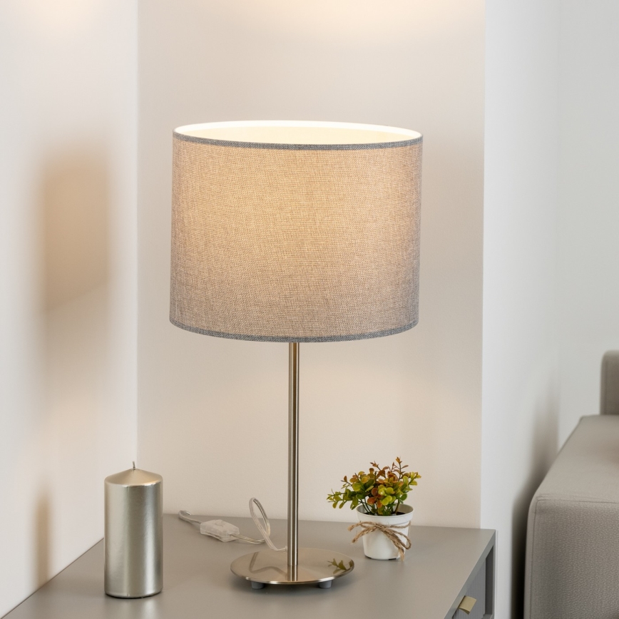 Eglo - LED  Namizna svetilka TUNJA 1xE27/60W/230V 38,5 cm mat krom/siva