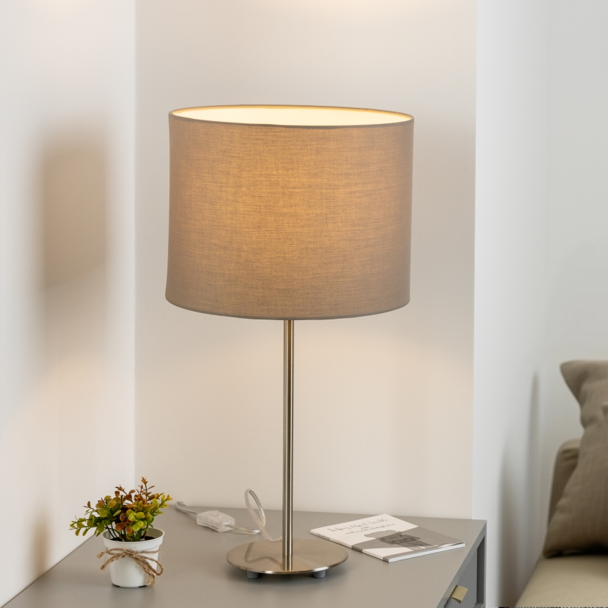 Eglo - LED  Namizna svetilka TUNJA 1xE27/60W/230V 38,5 cm mat krom/taupe