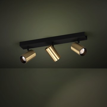 Eglo - LED Reflektor 3xGU10/4,5W/230V 3000K črna/zlata