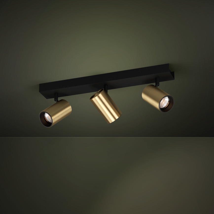 Eglo - LED Reflektor 3xGU10/4,5W/230V 3000K črna/zlata