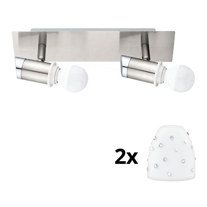 Eglo - LED Reflektor MY CHOICE 2xE14/4W/230V mat krom/bela