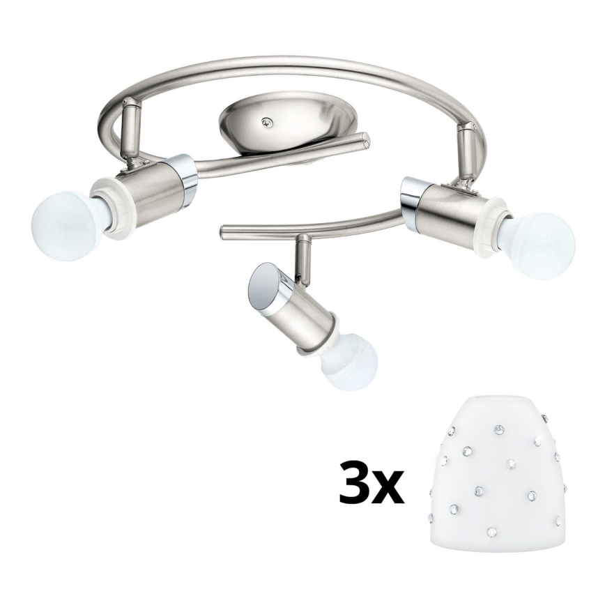 Eglo - LED Reflektor MY CHOICE 3xE14/4W/230V  mat krom/bela
