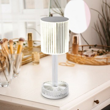 Eglo - LED RGB namizna polnilna svetilka z nastavljivo svetlostjo LED/800 mAh, prozorna