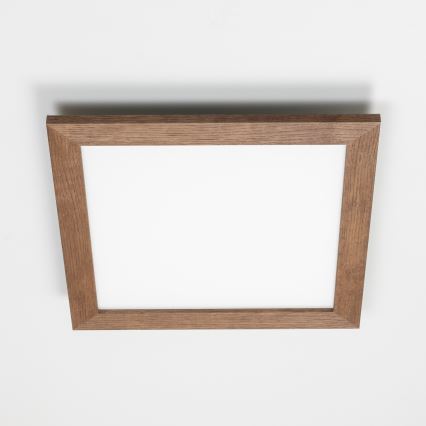 Eglo - LED RGB Zatemnitveni nadgradni panel SALOBRENA-C WOOD LED/24W/230V 2700-6500K 49,5x49,5 cm temno rjava + Daljinski upravljalnik