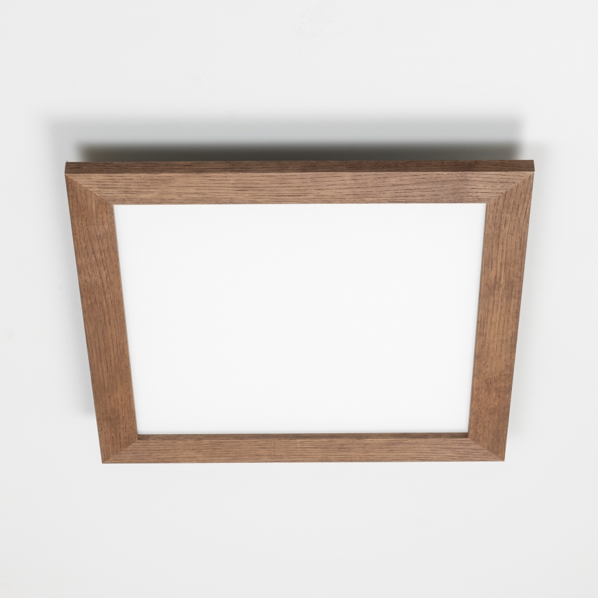 Eglo - LED RGB Zatemnitveni nadgradni panel SALOBRENA-C WOOD LED/24W/230V 2700-6500K 49,5x49,5 cm temno rjava + Daljinski upravljalnik
