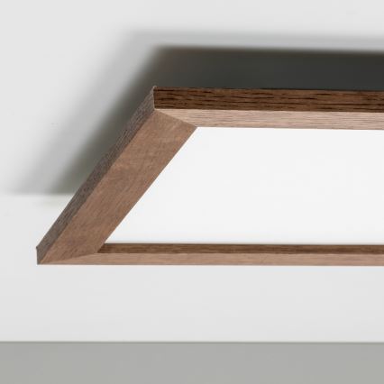 Eglo - LED RGB Zatemnitveni nadgradni panel SALOBRENA-C WOOD LED/24W/230V 2700-6500K 49,5x49,5 cm temno rjava + Daljinski upravljalnik