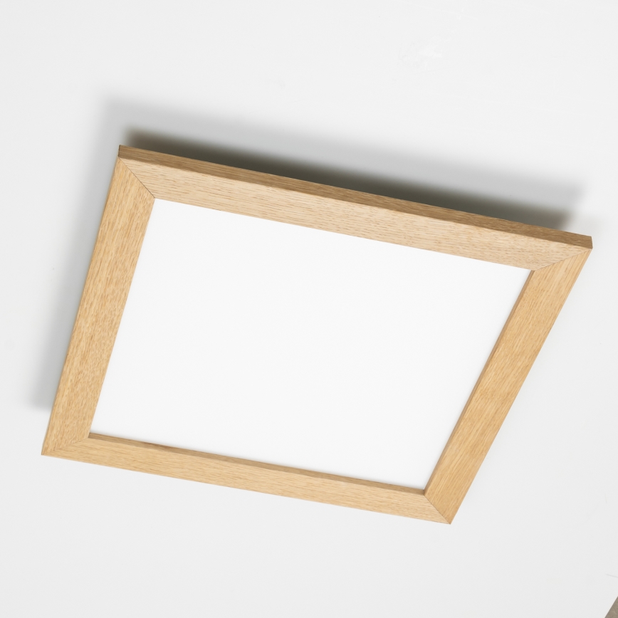 Eglo - LED RGB zatemljiv nadometni panel SALOBRENA-C WOOD LED/40W/230V 2700-6500K 49,5x49,5 cm rjava + daljinski upravljalnik