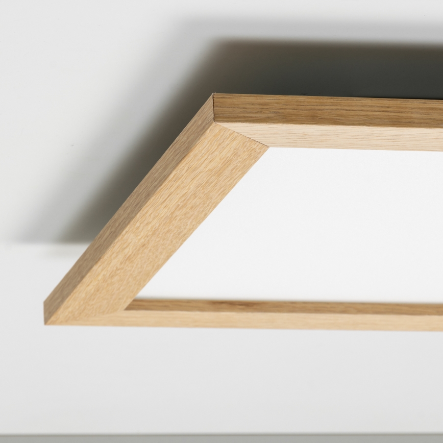 Eglo - LED RGB zatemljiv nadometni panel SALOBRENA-C WOOD LED/40W/230V 2700-6500K 49,5x49,5 cm rjava + daljinski upravljalnik