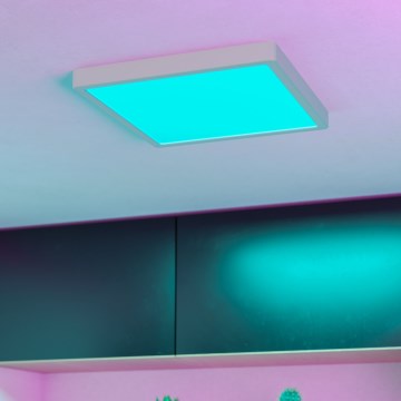 Eglo - LED RGBW stropna svetilka za kopalnico z možnostjo zatemnitve LED/13,5W/230V 2700-6500K 29,5x29,5 cm IP44 bela