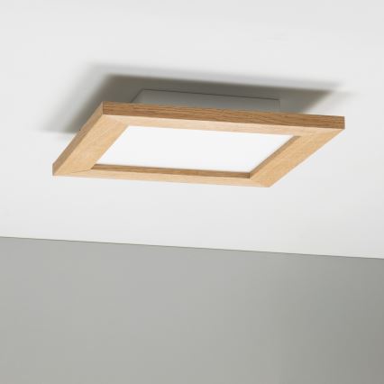 Eglo - LED RGBW zatemljiv površinsko montiran panel SALOBRENA-C WOOD LED/16W/230V 2700-6500K 34x34 cm rjava + daljinski upravljalnik