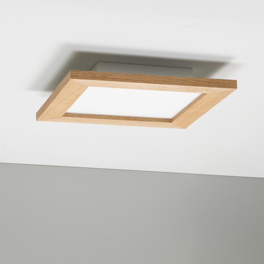 Eglo - LED RGBW zatemljiv površinsko montiran panel SALOBRENA-C WOOD LED/16W/230V 2700-6500K 34x34 cm rjava + daljinski upravljalnik