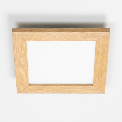 Eglo - LED RGBW zatemljiv površinsko montiran panel SALOBRENA-C WOOD LED/16W/230V 2700-6500K 34x34 cm rjava + daljinski upravljalnik
