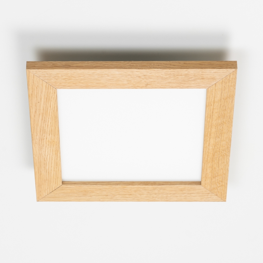 Eglo - LED RGBW zatemljiv površinsko montiran panel SALOBRENA-C WOOD LED/16W/230V 2700-6500K 34x34 cm rjava + daljinski upravljalnik