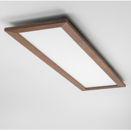 Eglo - LED RGBW zatemljiv nadometni panel SALOBRENA-C WOOD LED/34W/230V 2700-6500K 34x124 cm temno rjava + daljinski upravljalnik