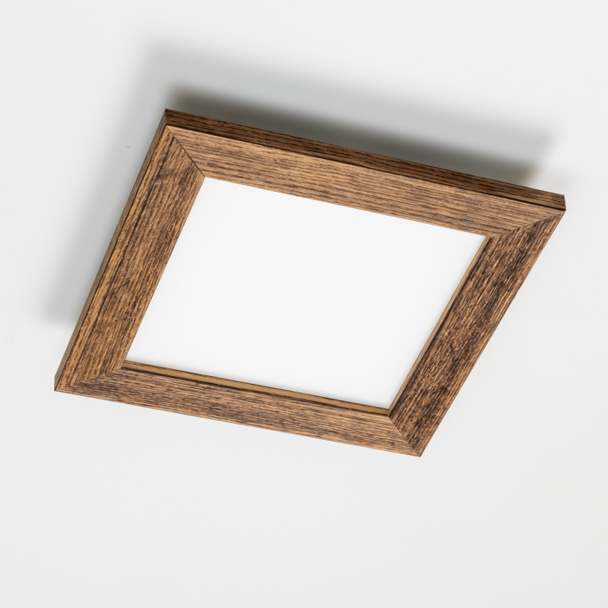 Eglo - LED RGBW zatemljiv nadometni panel SALOBRENA-C WOOD LED/16W/230V 2700-6500K 34x34 cm rjav + daljinski upravljalnik